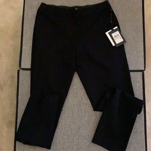 NWT DKNY Black Pants with Pin Striped Band SZ 2